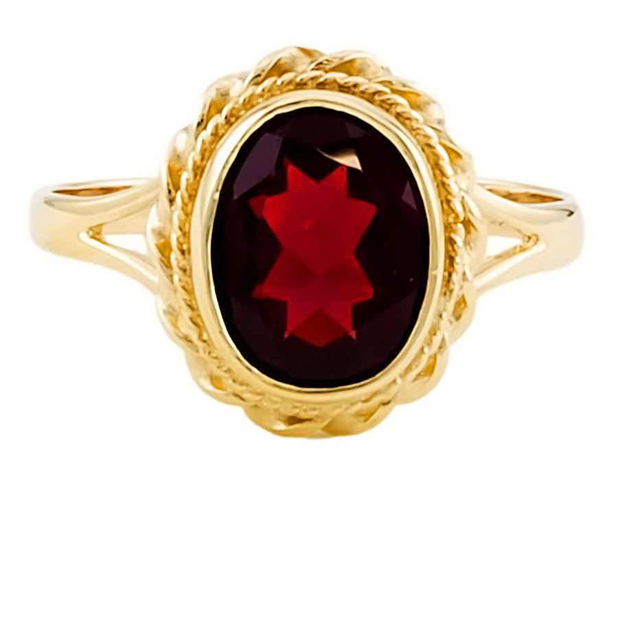 9ct Gold Garnet Ring Size Q